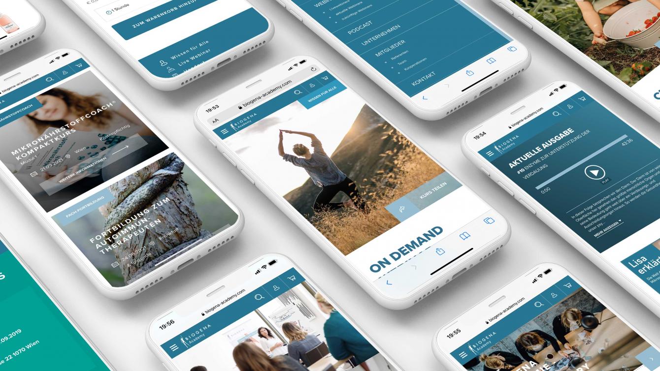 Ansicht der Biogena Website am Smartphone