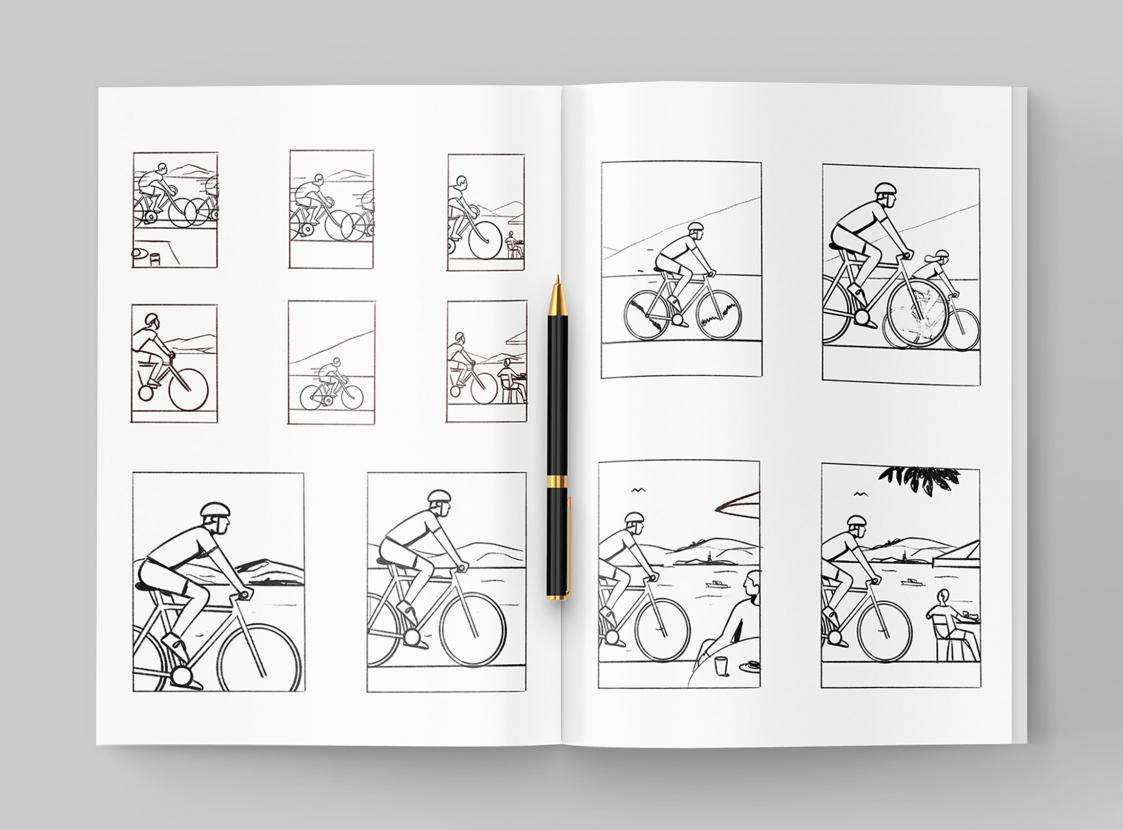 Skizze für die Radkarten Illustrartion
